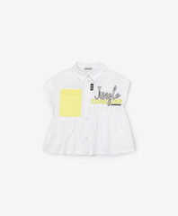 Asümmeetriline valge kontrastsete detailidega pluus tüdrukutele Gulliver цена и информация | Рубашки для девочек | kaup24.ee