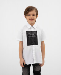 Рубашка с коротким рукавом с крупным принтом для мальчиков Gulliver, белая  цена и информация | Рубашки для мальчиков | kaup24.ee