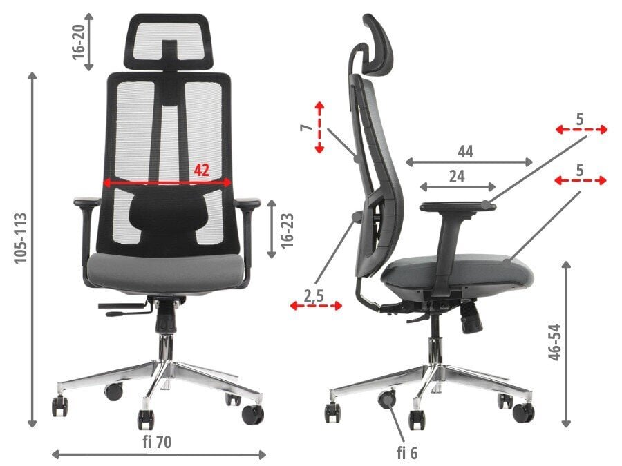 Kontoritool Stema AKCENT, hall/must hind ja info | Kontoritoolid | kaup24.ee