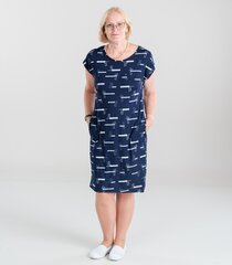 Женское платье 284285 01, тёмно-синее /белое, 284285*01-XL цена и информация | Платья | kaup24.ee