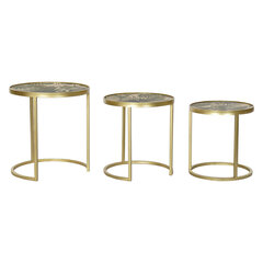 3 laua komplekt DKD Home Decor Kuldne Roheline Troopiline (47 x 47 x 50 cm) hind ja info | Diivanilauad | kaup24.ee