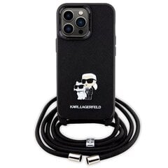 Karl Lagerfeld KLHCP13LSAKCPSK iPhone 13 Pro | 13 6.1" hardcase czarny|black Crossbody Saffiano Metal Pin Karl & Choupette цена и информация | Чехлы для телефонов | kaup24.ee