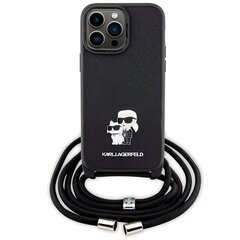 Karl Lagerfeld KLHCP13XSAKCPSK iPhone 13 Pro Max 6.7" hardcase czarny|black Crossbody Saffiano Metal Pin Karl & Choupette цена и информация | Чехлы для телефонов | kaup24.ee