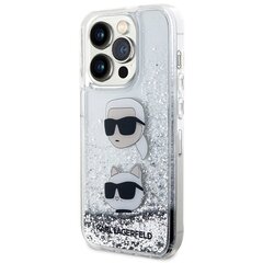 Karl Lagerfeld KLHCP14LLDHKCNS iPhone 14 Pro 6.1" srebrny|silver hardcase Liquid Glitter Karl & Choupette Heads цена и информация | Чехлы для телефонов | kaup24.ee