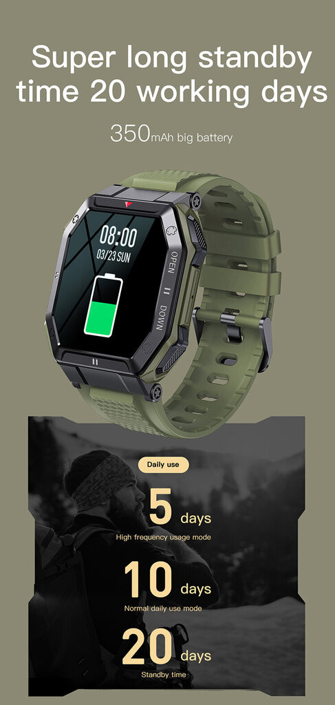 K55 Black hind ja info | Nutikellad (smartwatch) | kaup24.ee