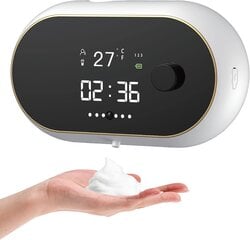 Автоматический дозатор мыла с часами и индикатором температуры Livman, MYX-W2 цена и информация | Аксессуары для ванной комнаты | kaup24.ee