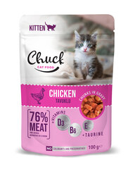 Chuck Pouch Kitten with Chicken konserv kassipoegadele 4-12 kuud, kana, 100 g x 24 tk hind ja info | Konservid kassidele | kaup24.ee