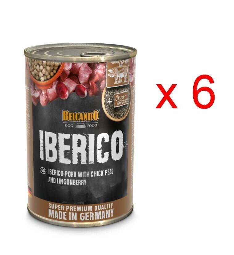 Belcando Iberico sea liha, kikerherneste ja pohladega, 400 g x 6 tk hind ja info | Konservid koertele | kaup24.ee