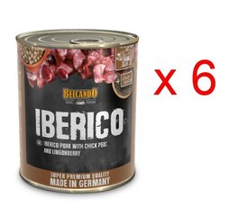 Консервы для собак с мясом иберийской свиньи, нутом и брусникой Belcando Iberico with Chick peas & Lingonberry, 800 г x 6 шт. цена и информация | Консервы для собак | kaup24.ee