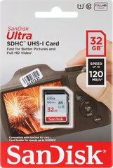 Sandisk Ultra SDHC SDSDUN4-032GGN6IN цена и информация | Карты памяти для фотоаппаратов, камер | kaup24.ee