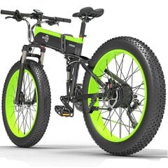 Электровелосипед Bezior X1500, черный/зеленый, 1500Вт, 12.8Ач цена и информация | Электровелосипеды | kaup24.ee