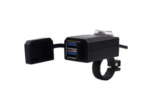 USB laadija mootorrattale, kahe pesaga, 1 tk. hind ja info | Moto aksessuaarid | kaup24.ee