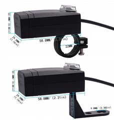 USB зарядное устройство для мотоцикла, два разъема, 1 шт. цена и информация | Мотоаксессуары | kaup24.ee