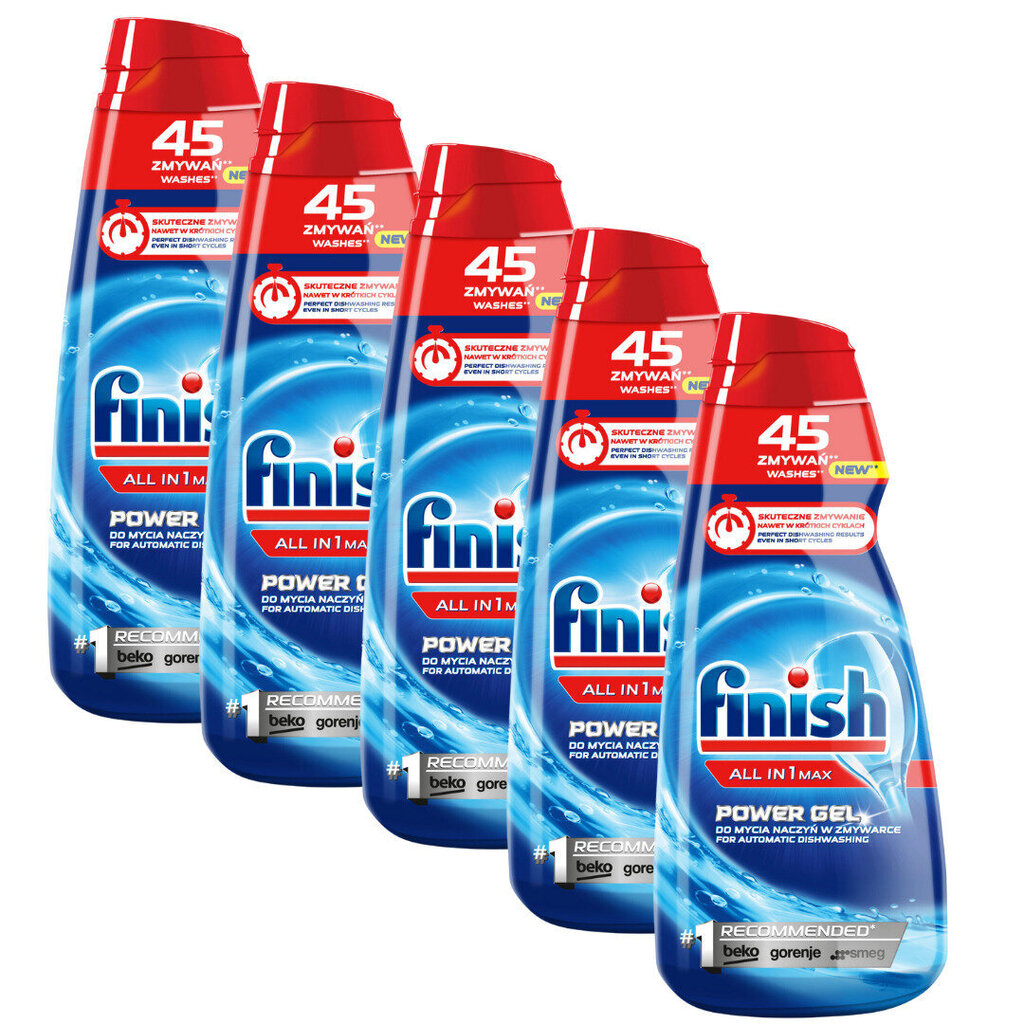 FINISH geel all-in-one 900ml X 5 pudelit цена и информация | Nõudepesuvahendid | kaup24.ee