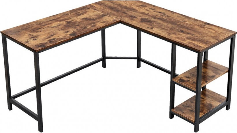 Songmics COMPUTERDESK/RUSTICBROWN+BLACK/138X138X76 цена и информация | Arvutilauad, kirjutuslauad | kaup24.ee