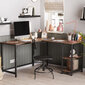 Songmics COMPUTERDESK/RUSTICBROWN+BLACK/138X138X76 цена и информация | Arvutilauad, kirjutuslauad | kaup24.ee