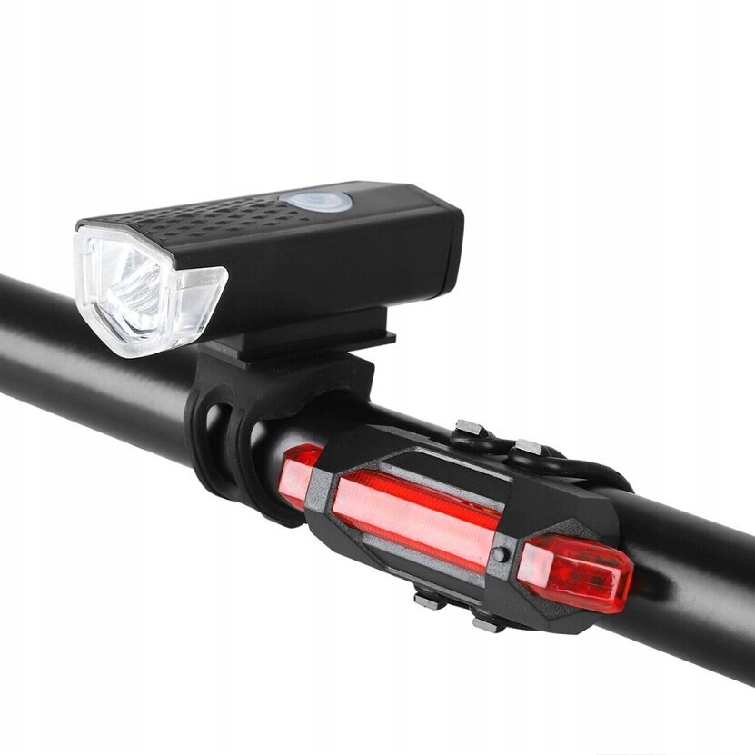 Jalgrattavalgustuse komplekt LED-esilatern USB ja tagumine aku toitel hind ja info | Jalgratta tuled ja helkurid | kaup24.ee
