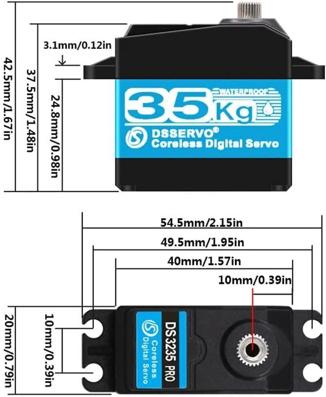 Veekindel digitaalne servomootor DS3235 Pro hind ja info | Nutiseadmed ja aksessuaarid | kaup24.ee