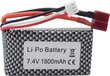 Liitiumaku 7,4 V 1800 mAh T-kahvli pistik WLTOYS hind ja info | Patareid | kaup24.ee