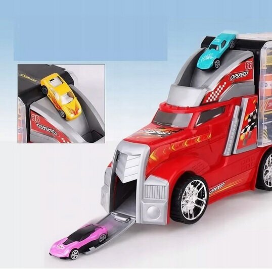 Veoauto 10 auto, liiklusmärkide ja lauamänguga hind ja info | Poiste mänguasjad | kaup24.ee