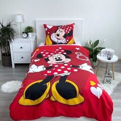 Voodipesukomplekt Minnie Red Heart, 140x200 cm, 2-osaline цена и информация | Детское постельное бельё | kaup24.ee