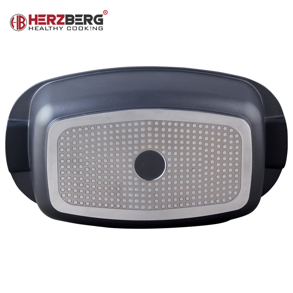 Herzberg HG-7032RG: Grillpott 32 cm marmorkattega, must hind ja info | Ahjuvormid ja küpsetustarvikud | kaup24.ee