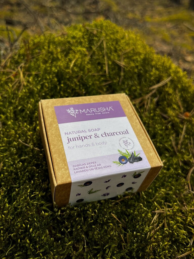 Naturaalne seep aktiivsöe, lavendli ja teepuuga Marusha, 85 g hind ja info | Seebid | kaup24.ee