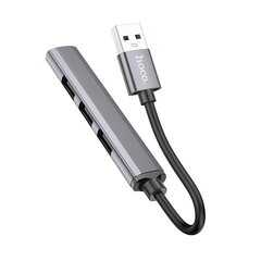 USB разветвитель Hoco HB26 4-in-1 adapter USB-A to 1xUSB3.0 + 3xUSB2.0 серый цена и информация | Адаптеры и USB-hub | kaup24.ee