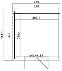 Aiamaja-kuur San Jose275 7,3 m² цена и информация | Садовые сараи, дровницы | kaup24.ee