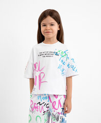 Suur lühikeste varrukatega valge T-särk tüdrukutele Gulliver hind ja info | Tüdrukute särgid | kaup24.ee