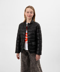 Пиджак из лаковой эко кожи с асимметричным принтом для девочек Gulliver, черный  цена и информация | Куртки, пальто для девочек | kaup24.ee