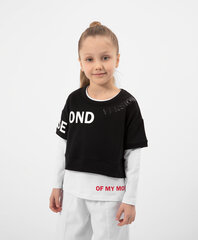 Комплект из футболки с длинным рукавом и укороченной объемной футболки с коротким рукавом для девочек Gulliver цена и информация | Рубашки для девочек | kaup24.ee