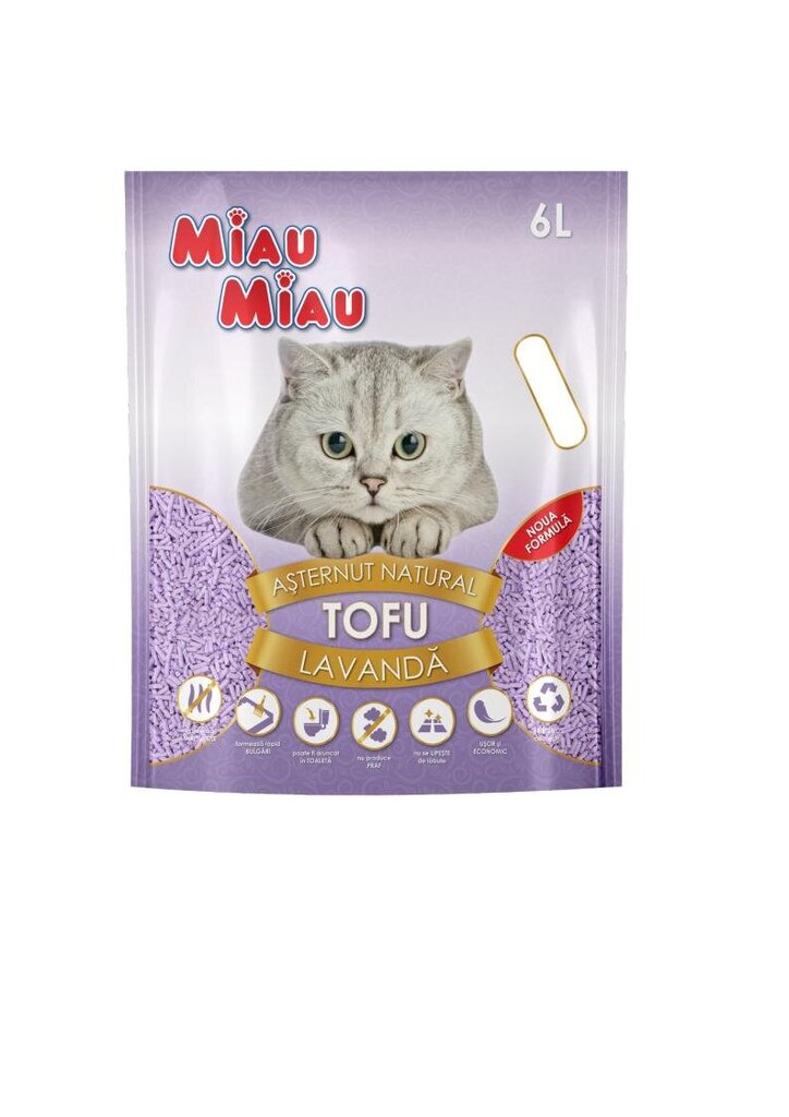 Tofu kassipesu MIAU MIAU Lavendel, 6L цена и информация | Kassiliiv | kaup24.ee