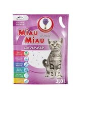 Cиликагелевый наполнитель для кошачьего туалета Miau Miau  лаванда, 3,8 л цена и информация | Наполнители для туалета | kaup24.ee