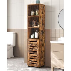 Шкаф для ванной комнаты с высокими полками Vasagle коричневый цена и информация | Шкафчики для ванной | kaup24.ee