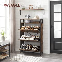 Jalatsikapp Vasagle must, pruun цена и информация | Полки для обуви, банкетки | kaup24.ee