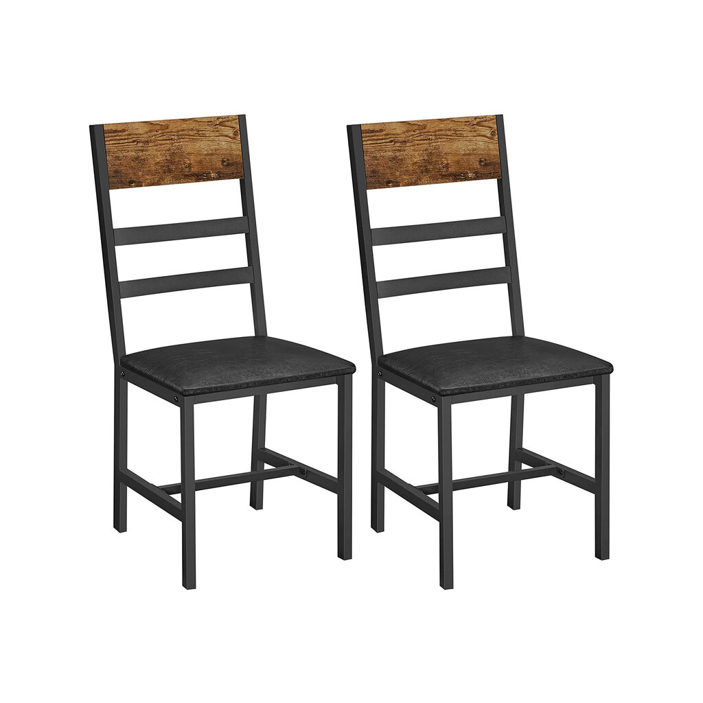 Köögitoolid 2tk Songmics must, pruun hind ja info | Söögilaua toolid, köögitoolid | kaup24.ee