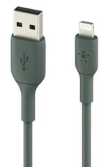 Belkin Lightning kaabel 1m PVC, midnight roheline, mfi cert hind ja info | Mobiiltelefonide kaablid | kaup24.ee