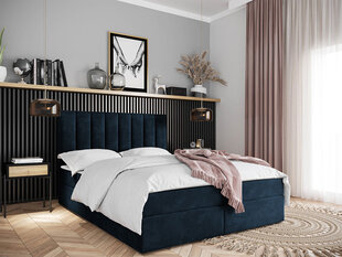 Двуспальная кровать Hugo 140x200 см, синяя цена и информация | Кровати | kaup24.ee