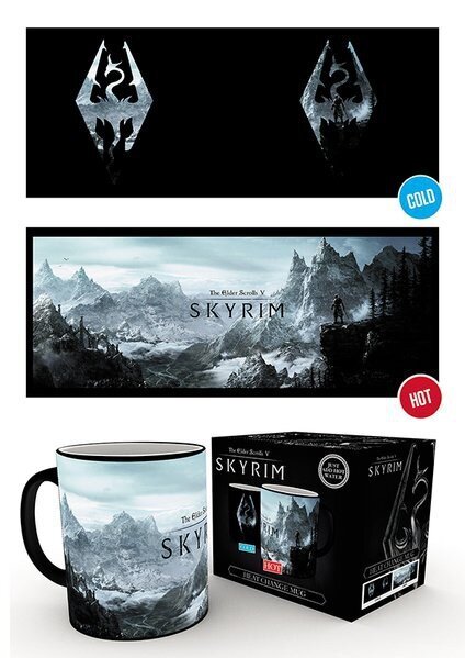 Tass Skyrim Dragon Symbol Heat Change Mug, 320ml цена и информация | Fännitooted mänguritele | kaup24.ee