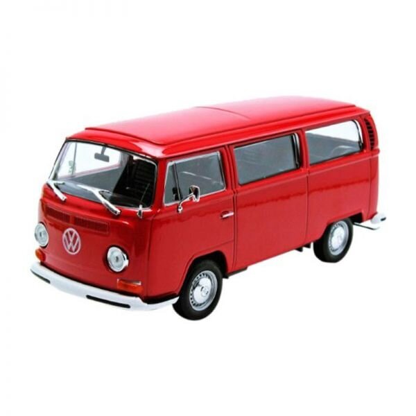 VW Bus T2 1972, punane, 1:34, Welly цена и информация | Mudelautode kollektsioneerimine | kaup24.ee