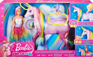 Barbie Dreamtopia Magic Touch Единорог и кукла (FXT26) цена и информация | Игрушки для девочек | kaup24.ee