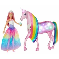 Barbie Dreamtopia Magic Touch ükssarvik ja nukk, FXT26 hind ja info | Tüdrukute mänguasjad | kaup24.ee