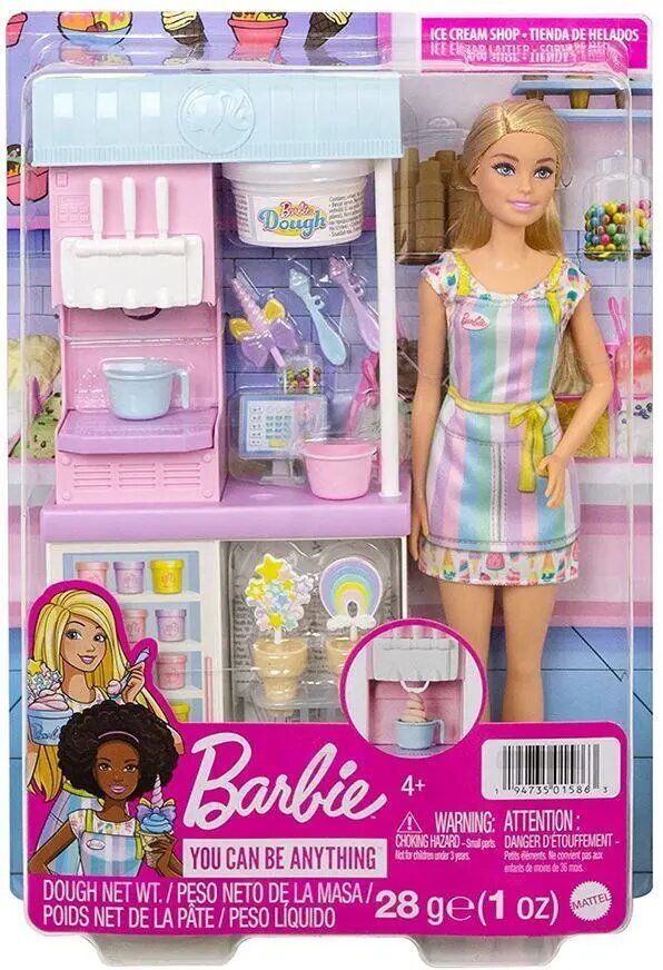 Barbie, Ice Cream Shopkeeper Playset, HCN46 hind ja info | Tüdrukute mänguasjad | kaup24.ee