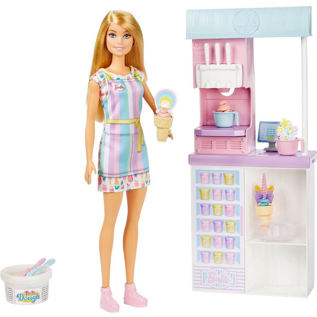 Barbie, Ice Cream Shopkeeper Playset, HCN46 hind ja info | Tüdrukute mänguasjad | kaup24.ee