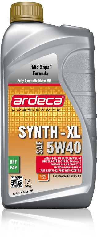 Õli Ardeca Synth-XL 5W-40, 1 l hind ja info | Mootoriõlid | kaup24.ee