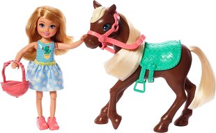 Barbie - Chelsea  and  Pony (Blonde) (GHV78) цена и информация | Игрушки для девочек | kaup24.ee