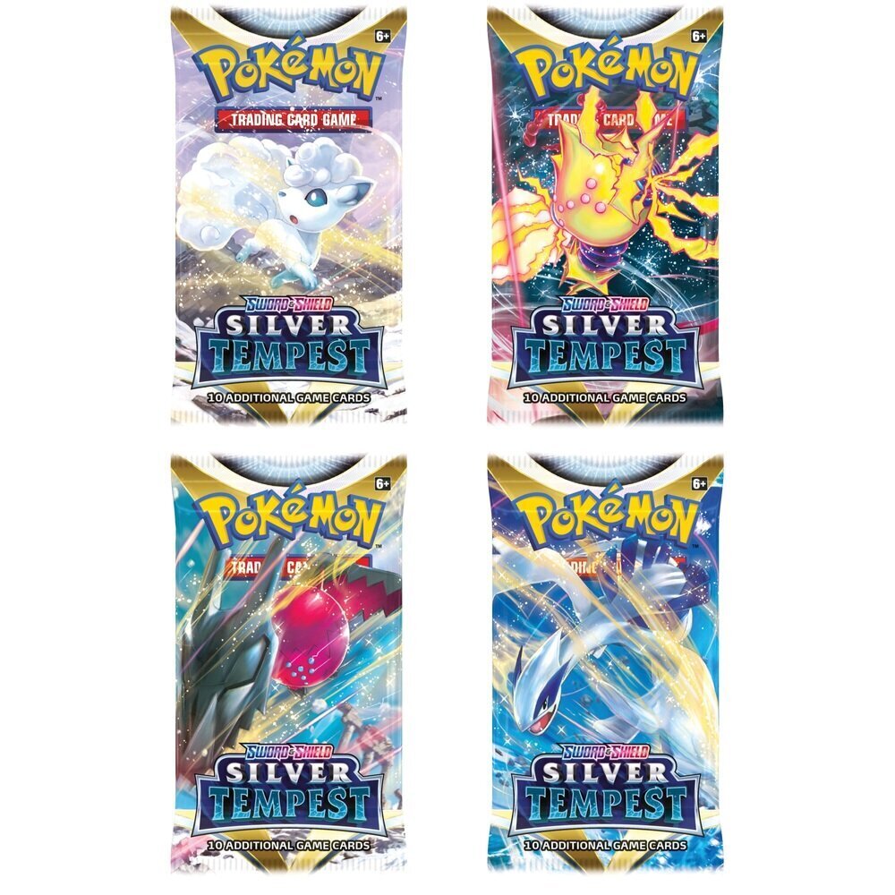 Pokemon TCG Sword and Shield Silver Tempest Booster Pack, 3 vnt. hind ja info | Fännitooted mänguritele | kaup24.ee