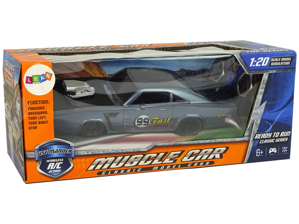 Kaugjuhitav Muscle Car sportauto 1:20, hall цена и информация | Poiste mänguasjad | kaup24.ee