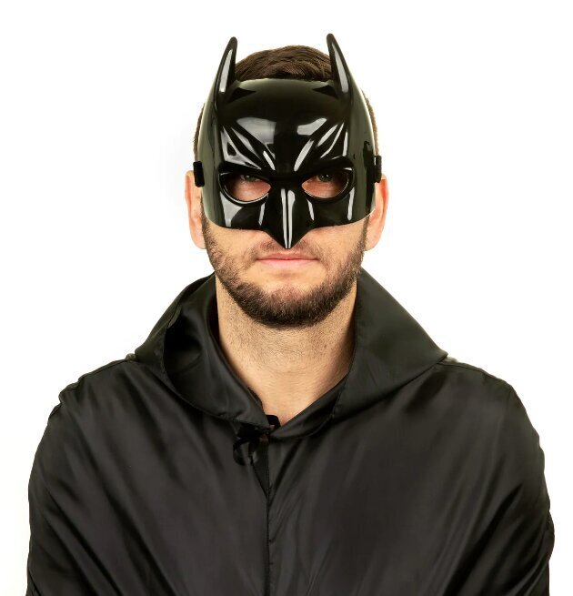 Halloweeni mask Batman, must 18x16,5 cm hind ja info | Karnevali kostüümid | kaup24.ee